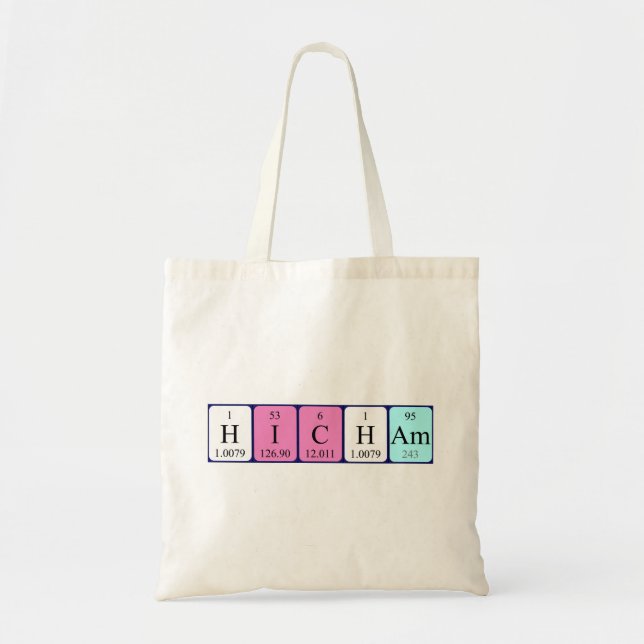 Hicham periodic table name tote bag (Front)
