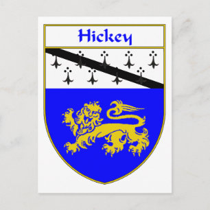 Hickey Coat of Arms/Family Crest Postcard