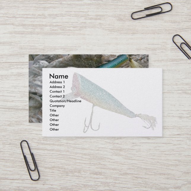 Hickey Do Beachcomber Fishing Lure Business Card (Front/Back In Situ)