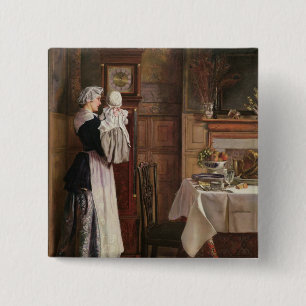 Hickory, Dickory, Dock 15 Cm Square Badge