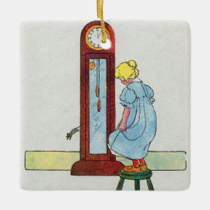 Hickory, Dickory, Dock Mother Goose Nursery Rhyme Ceramic Ornament