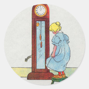 Hickory, Dickory, Dock Mother Goose Nursery Rhyme Classic Round Sticker