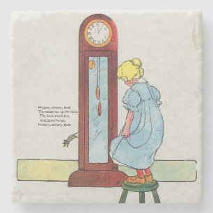 Hickory, Dickory, Dock Mother Goose Nursery Rhyme Stone Coaster