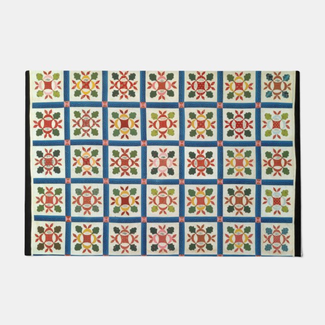 Hickory leaf friendship quilt doormat (Front)