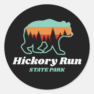 Hickory Run State Park Pennsylvania PA Bear Retro  Classic Round Sticker