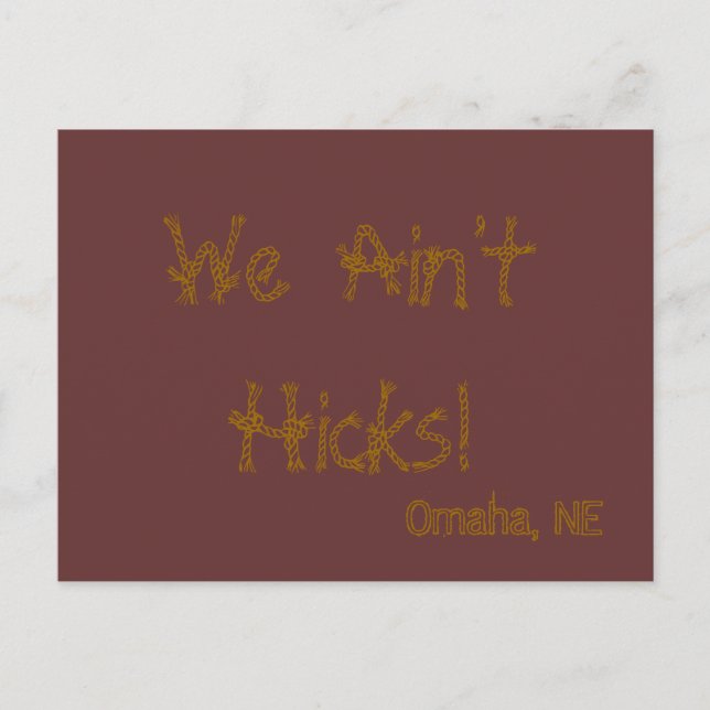 Hicks, We are not Postcard (Front)