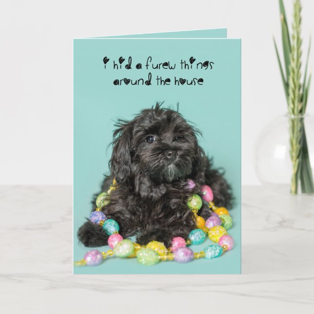 Hid a few things Puppy Dog Easter card (Front)