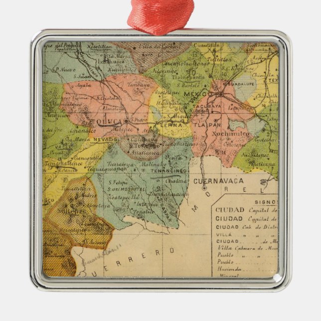 Hidalgo, Mexico Metal Tree Decoration (Front)