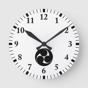 Hidari Mitsudomoe (Without Ground) Round Clock