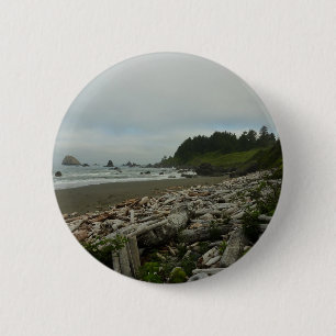 Hidden Beach I at Redwood National Park 6 Cm Round Badge
