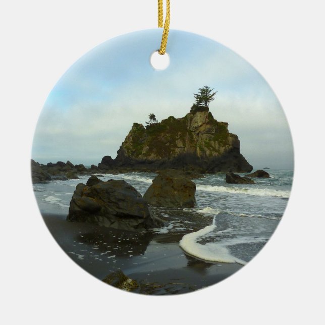 Hidden Beach II at Redwood National Park Ceramic Ornament (Front)