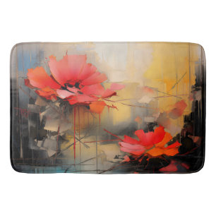 Hidden Beauty – Abstract Floral Modern Art Bath Mat