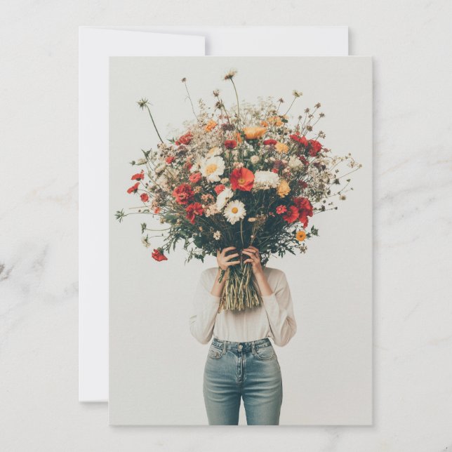 Hidden Behind the Blooms Invitation (Front)