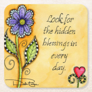 Hidden Blessings Square Paper Coaster