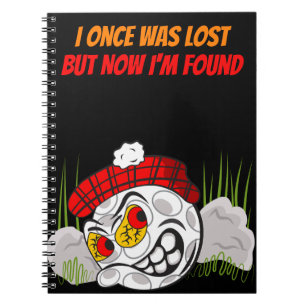 Hidden Cartoon Golf Ball with Funny Quote, Sport Notebook