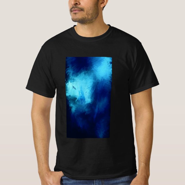 Hidden castle in blue forest T-Shirt (Front)