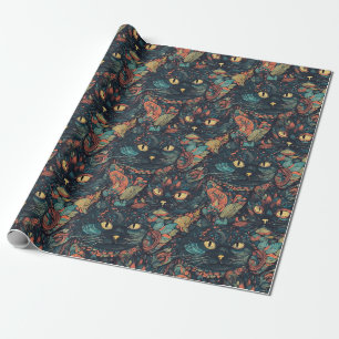 Hidden Cat Pattern Wrapping Paper