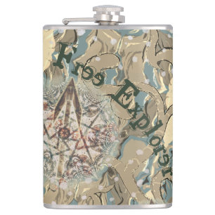 Hidden Delicate Camouflage & Your Text Hip Flask