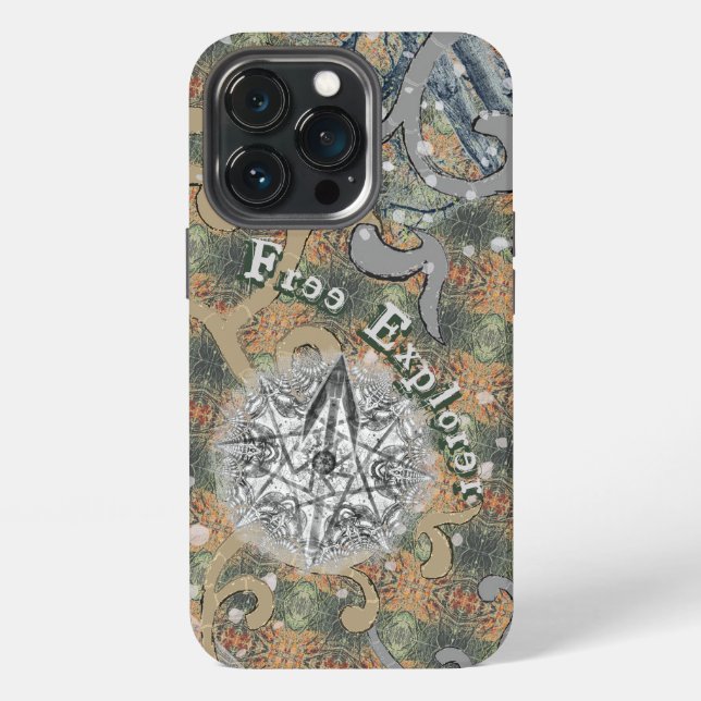 Hidden Delicate Camouflage & Your Text iPhone Case (Back)