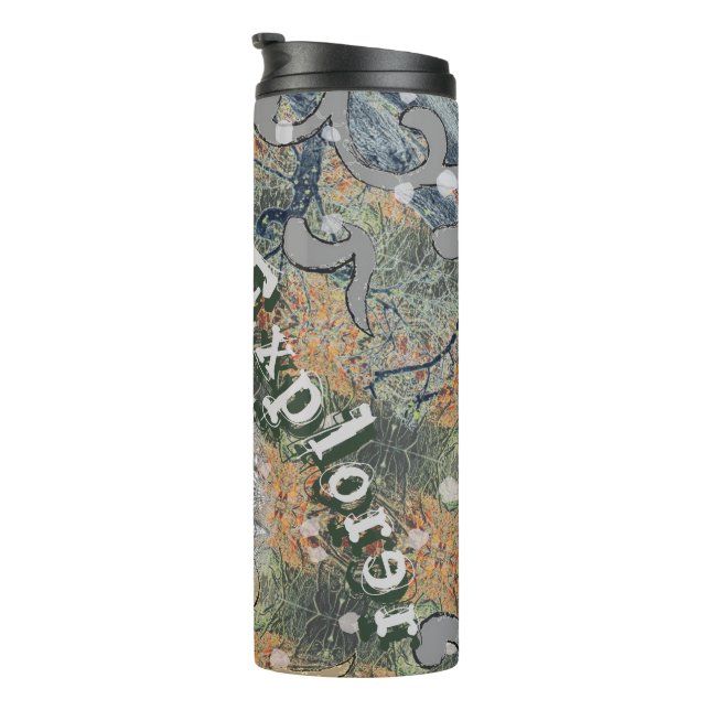 Hidden Delicate Camouflage & Your Text  Thermal Tumbler (Rotated Right)