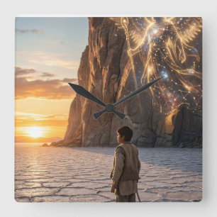 Hidden Destiny Desert Shadow Fantasy  Square Wall Clock