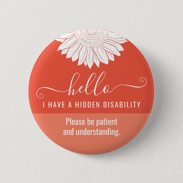 hidden disability awareness 6 cm round badge (Front)