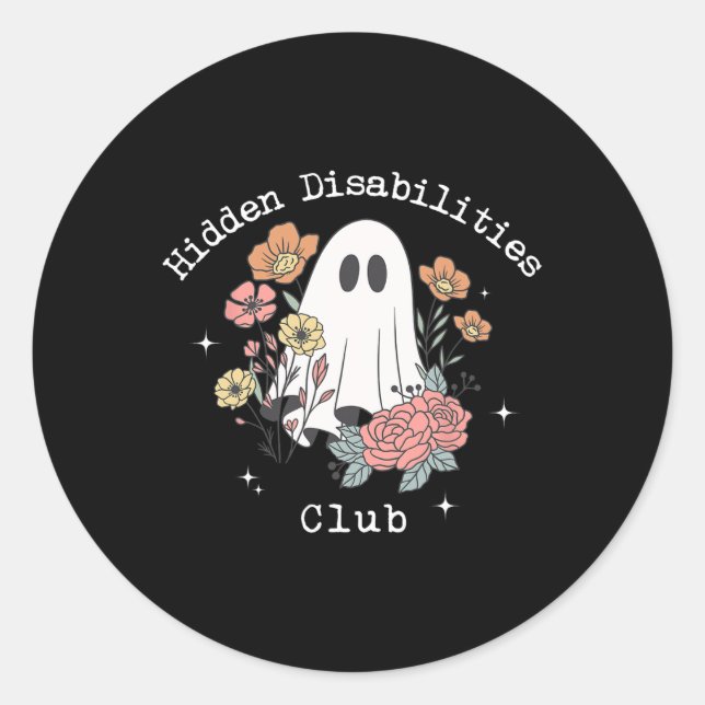 Hidden Disability Invisible Disability Autism Awar Classic Round Sticker (Front)