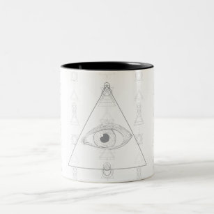Hidden Eye Secret Knowledge Esoteric Geometric Two-Tone Coffee Mug