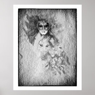 Hidden Faces & Beyond Mask /Venice Poster