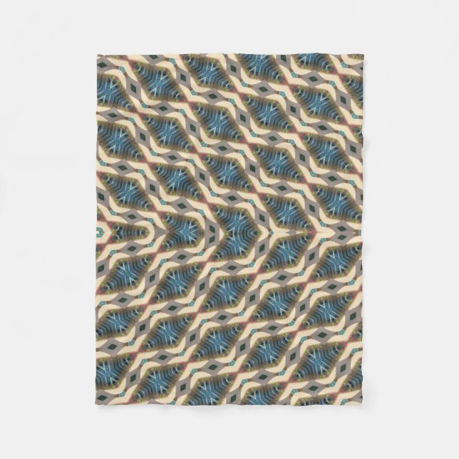 Hidden Garden Design Blue Fleece Blanket (Front)