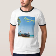 Hidden Gems - Lonely beach boat t-shirt