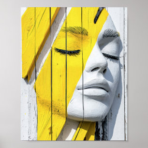 Hidden Girl Behind Yellow Fragments Poster