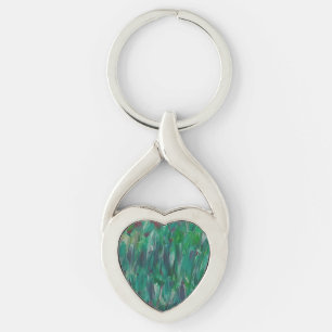 Hidden Green Red White Colourful Abstract Art Key Ring