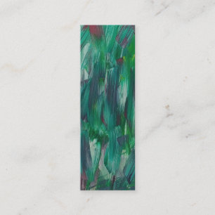 Hidden Green Red White Colourful Abstract Art Mini Business Card