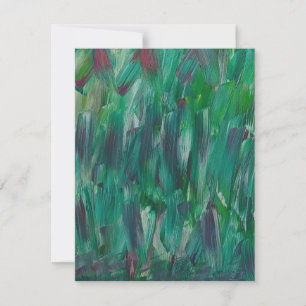 Hidden Green Red White Colourful Abstract Art Thank You Card
