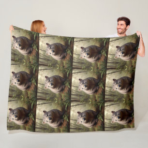 "Hidden in the Bush: An Aussie Wombat in the Wild" Fleece Blanket