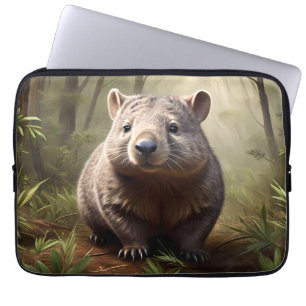 "Hidden in the Bush: An Aussie Wombat in the Wild" Laptop Sleeve
