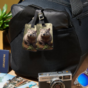 "Hidden in the Bush: An Aussie Wombat in the Wild" Luggage Tag