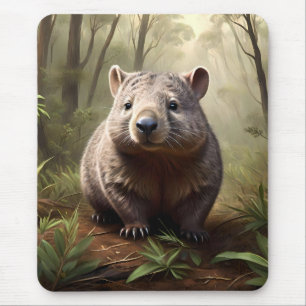 "Hidden in the Bush: An Aussie Wombat in the Wild" Mouse Pad