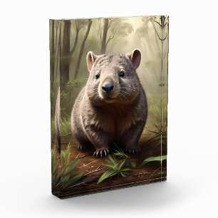 "Hidden in the Bush: An Aussie Wombat in the Wild" Photo Block