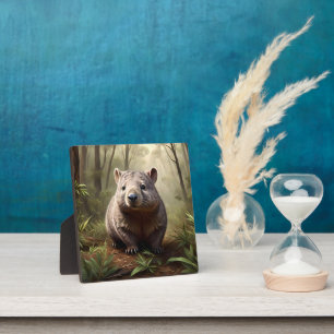 "Hidden in the Bush: An Aussie Wombat in the Wild" Plaque