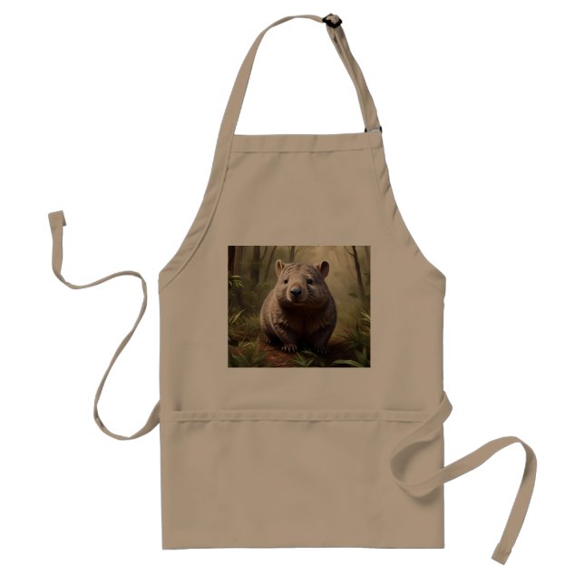 "Hidden in the Bush: An Aussie Wombat in the Wild" Standard Apron (Front)