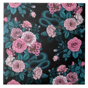 Hidden in the roses 2 ceramic tile