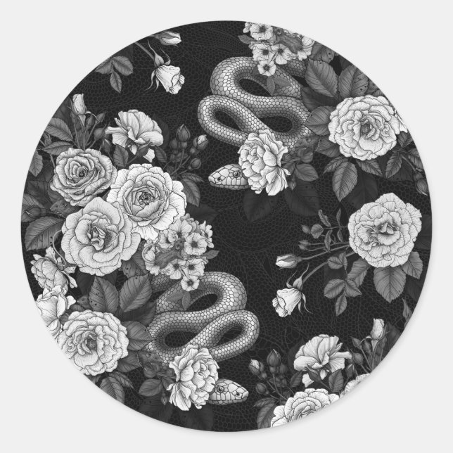 Hidden in the roses 3 classic round sticker (Front)