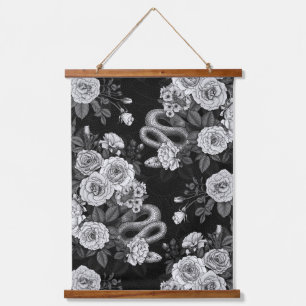 Hidden in the roses 3 hanging tapestry