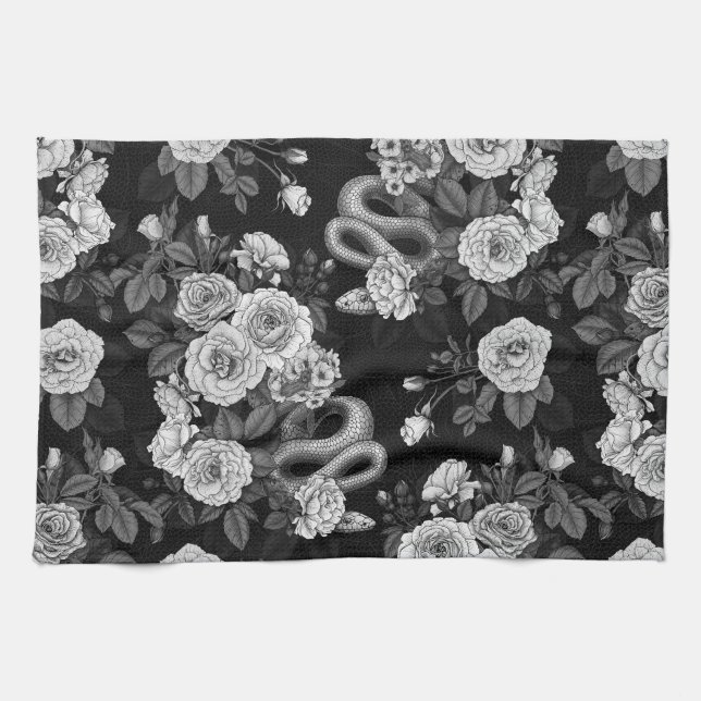 Hidden in the roses 3 tea towel (Horizontal)