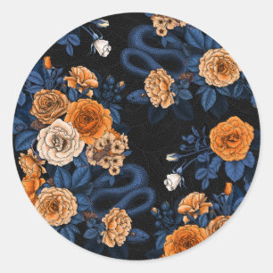 Hidden in the roses classic round sticker