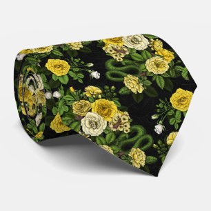 Hidden in the roses neck tie