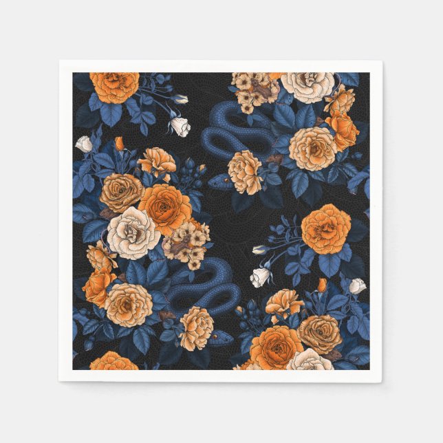 Hidden in the roses, orange and blue napkin (Front)