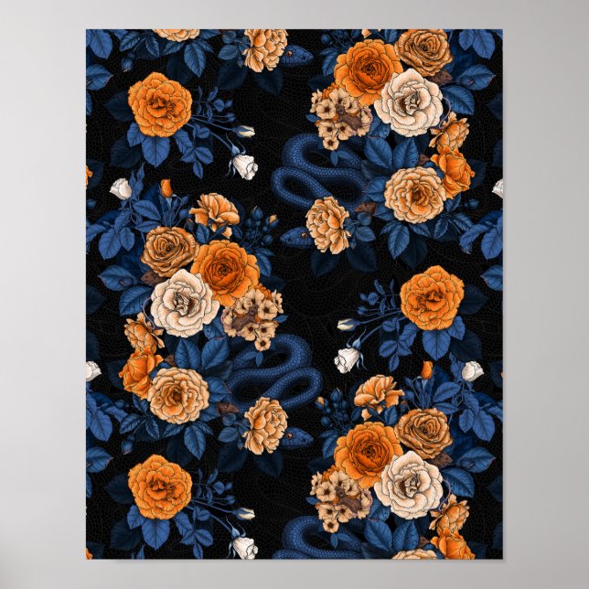 Hidden in the roses, orange and blue poster (Front)